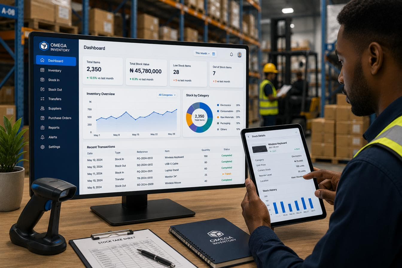 Omega Inventory Management System interface preview
